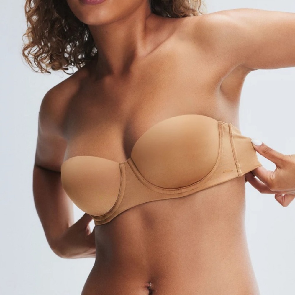 Savage X Fenty C Microfiber Strapless‎ Bra Sweet Latte Nude 38DD New With Tags